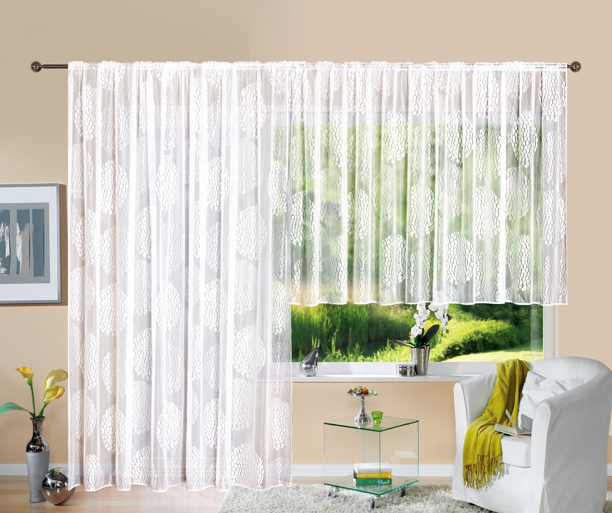 Amazon｜Gardinenbox カーテンストア ジャカードファビオ HxW 245 x